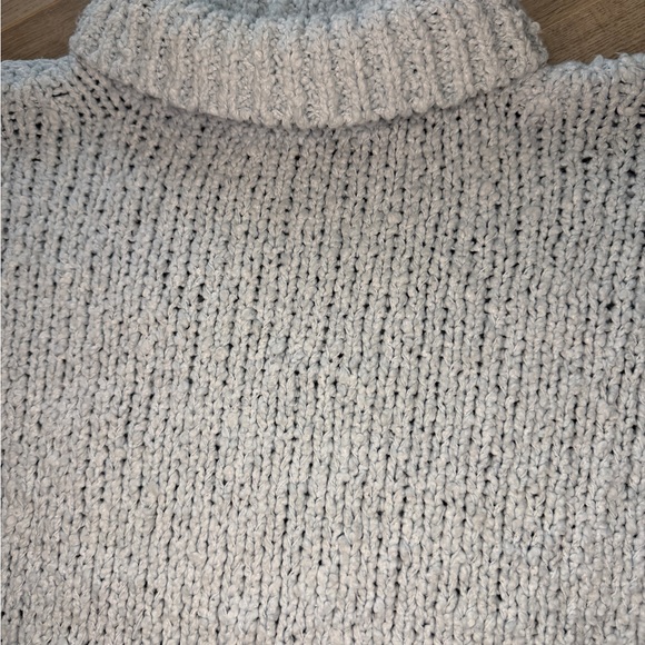 Anthropologie Chunky Knit Turtleneck Sweater Blue Oversized Small - Picture 5 of 7